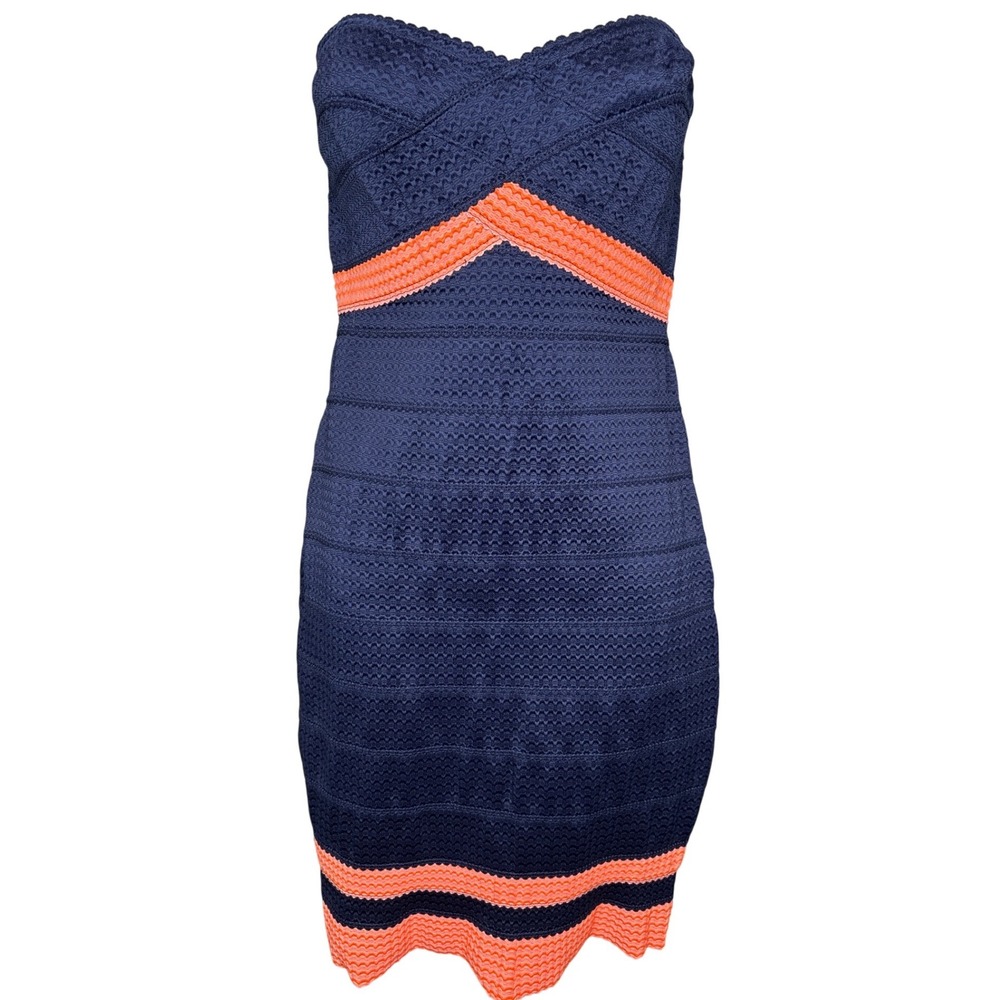 Bodycon Y2K Womens Navy Bandage Strapless Mini‎ Dress Est Size XS Indie Girly